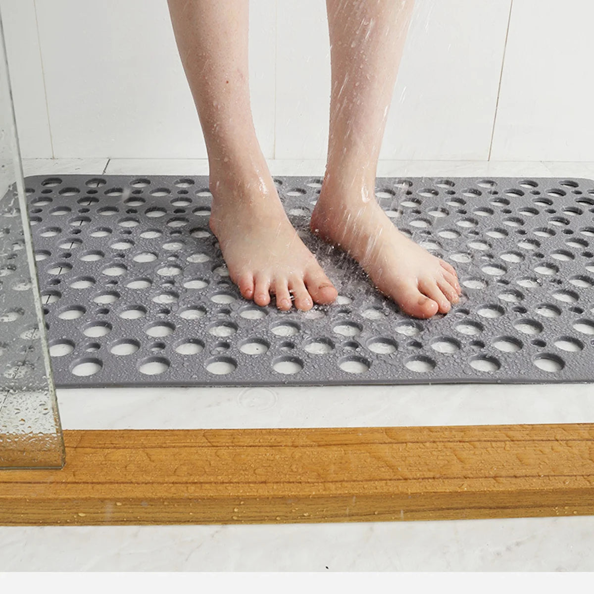 Suction Cup Shower Mat Bath for Tub Non Slip Floor Bathing Bathroom Foot Pad Take