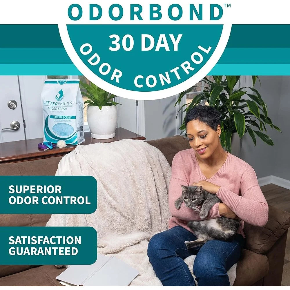Micro Fresh Scented Non Clumping Crystal Cat Litter Odorbond 30 Day Odor Control Ultra Absorbent Soft Paw Comfortable Litter Box