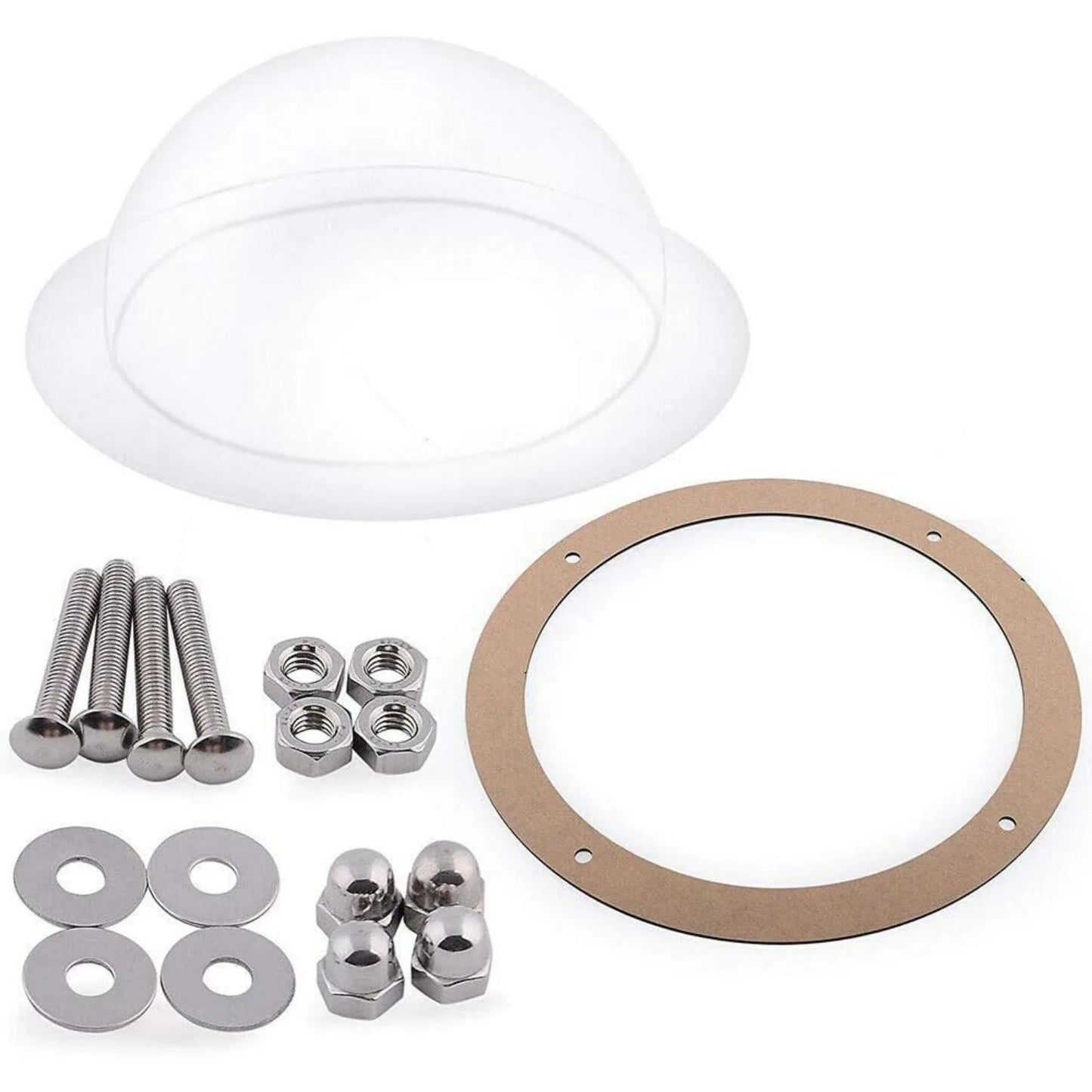 Clear Acrylic Pet Fence Window, 12.4" Round Viewing Portal for Dogs/Cats, Fits Wood/Vinyl Fences (5" Depth, Easy Install)