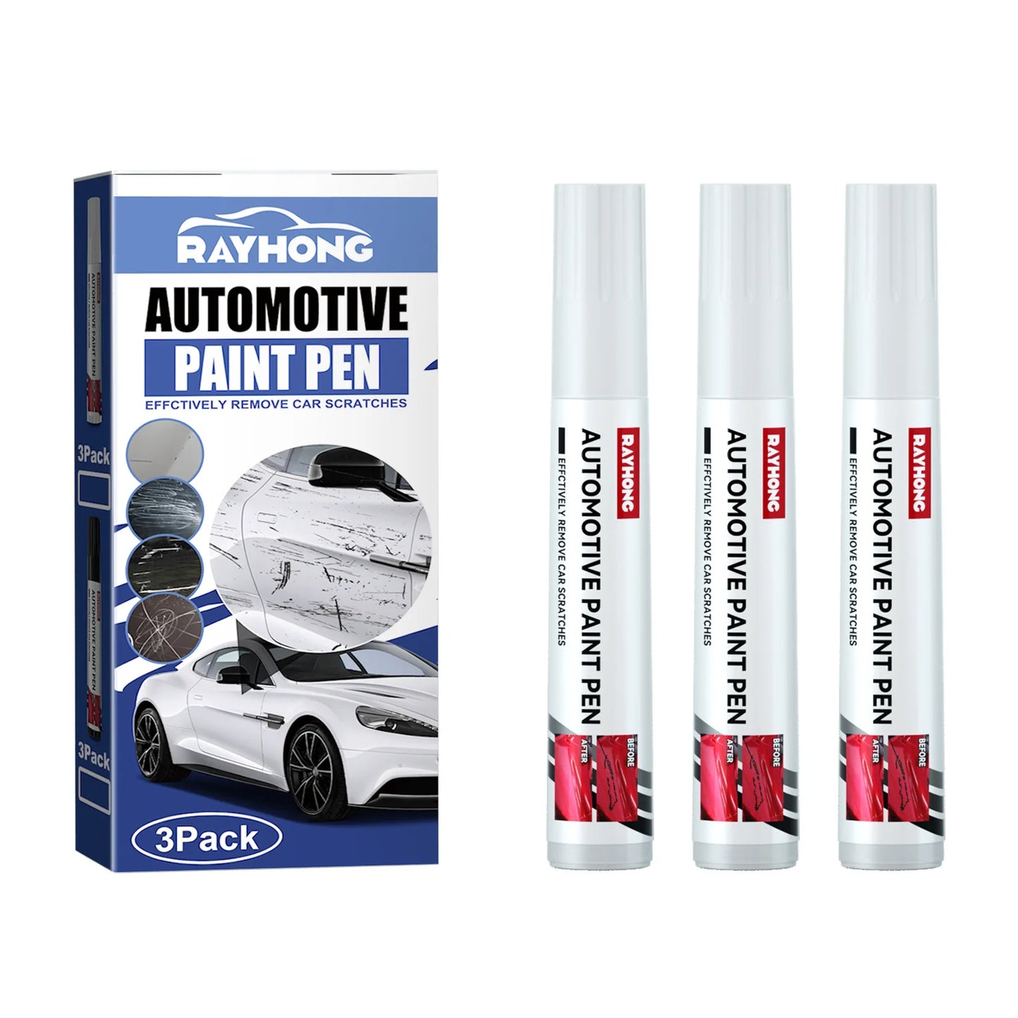 Rayhong  White/Black Car Remover Scratch Repair Paint Pen Touch Up Pen Repair Maintenance Paint Care Automobile Accessories