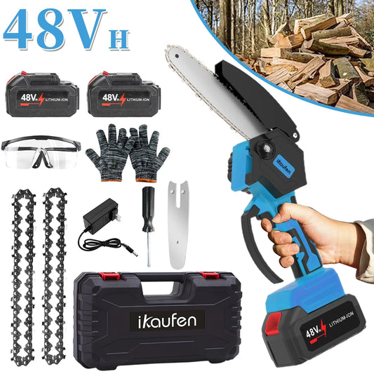 8 Inch Brushless Chainsaw Cordless Electric Handheld Portable Wood Logging Chainsaw Garden Pruning Wood Power Garden Tool