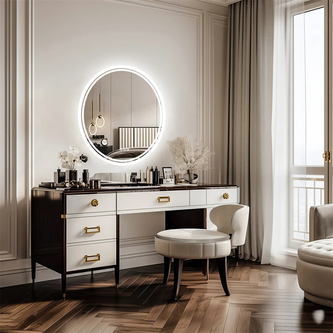 LUVODI 60cm Round Smart Illuminated Bathroom Mirror Wall Mounted Touch Screen