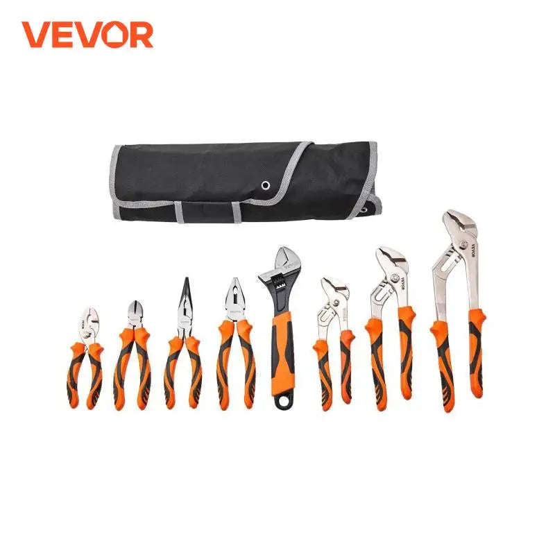 VEVOR 8-Piece Pliers Set High Carbon Steel 12"/10"/8" Groove Joint Pliers 8" Linesman's Pliers 6" Slip Joint Pliers and Tool Bag