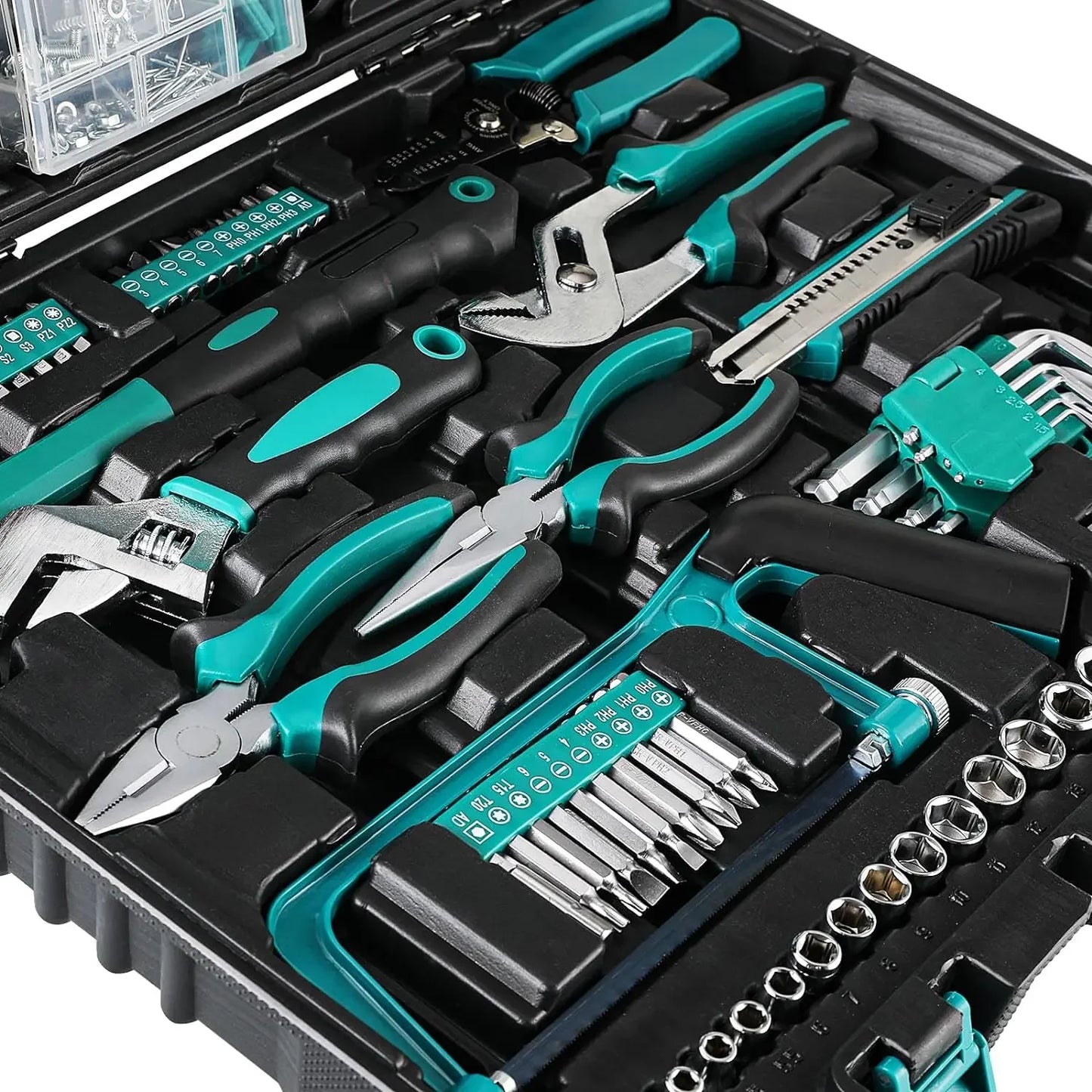 Home Repair Tool Kit - 198 Piece General Home/Auto Repair Tool Set, General Mechanic Tool Set, General Household Tool Kit, Perfe