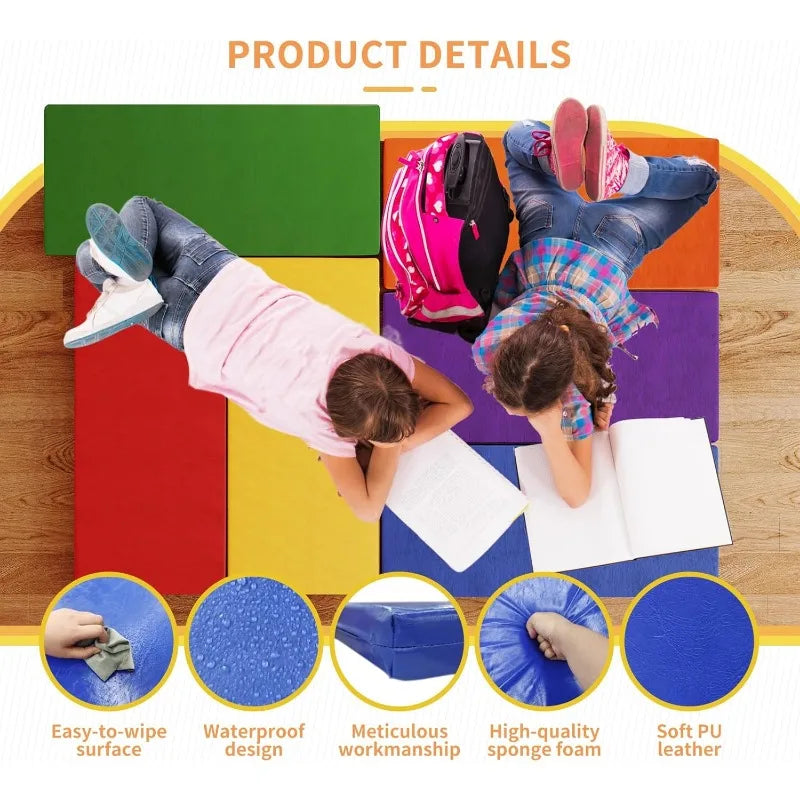 Nap Mats 6 Pcs Toddler Nap Rest Mats for Daycare Preschool Rest Mat 2 Inch Portable Bed Great for Travel and Home Outdoor Games