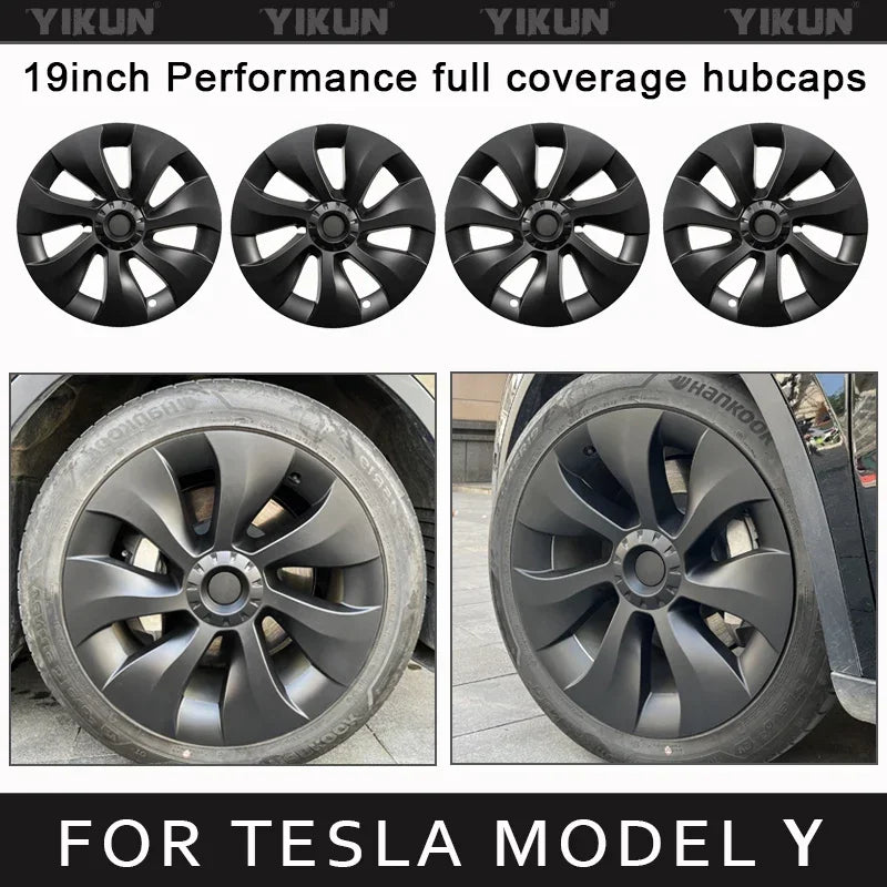4PCS Wheel Cover for Tesla Model Y 19 Inch Hubcap Performance Replacement Wheel Cap Automobile Full Cover Accessories 2018-2024