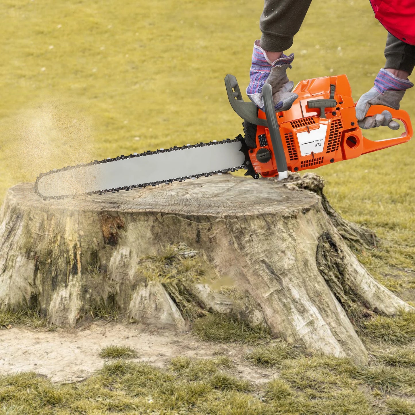 2-Stroke 72cc Gasoline Powered Chainsaw with 24'' Guide Bar Saw Chain Engine Farm Trees Wood Branch Cutting Tool