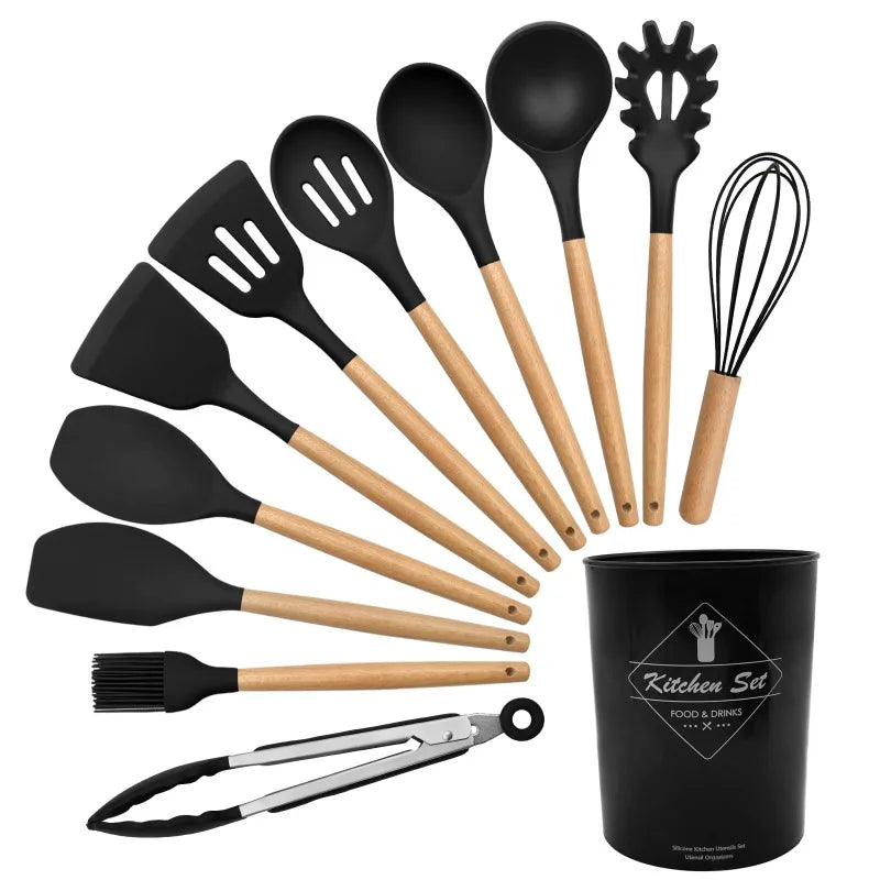 Cooking Utensils Set of 12 Silicone Kitchen Utensils