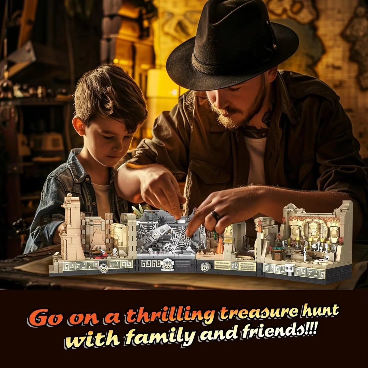 2388PCS Modular Building MOC Raiders of the Lost Ark Temple of the Holy Grail Model Building Blocks Brick Toys for Children Gift