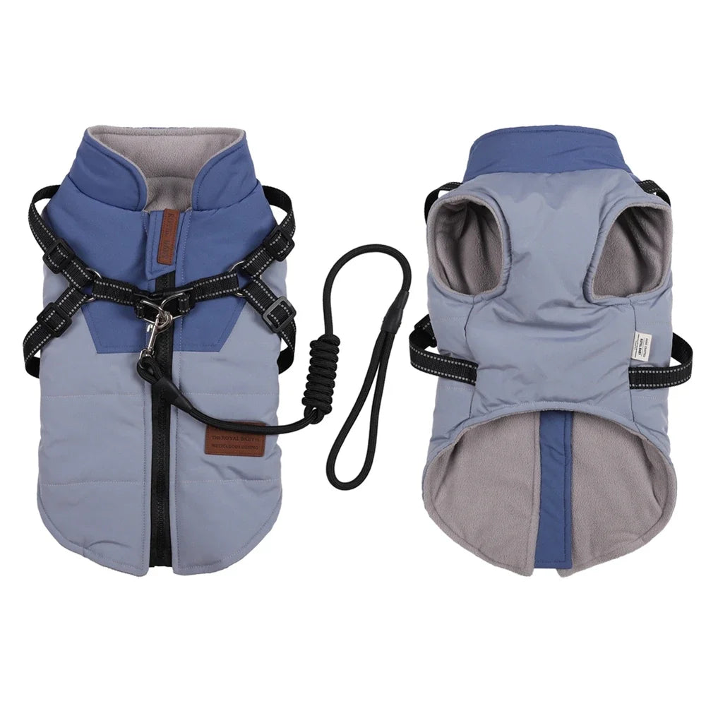 Harness Dog Jacket and Leash Set Winter Warm Puppy Coat Pet Outfit Vest Clothes for Chihuahua Yorkshire Small Medium Dogs