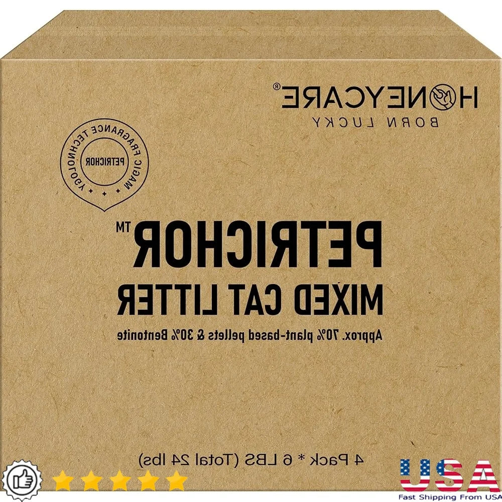 Petrichor Cat Litter Tofu Pellets Quick Clumping Low Dust Odor Control Natural Plant-Based Eco-Friendly 24lbs Vacuum-Sealed