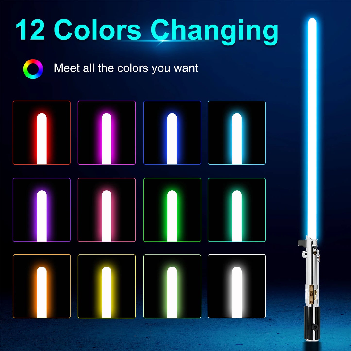 TXQSABER Anakin Lightsaber Neo Pixel Soundboard Smooth Swing Metal Handle With LED Strip Blade Skywalker Replica Cosplay Toys