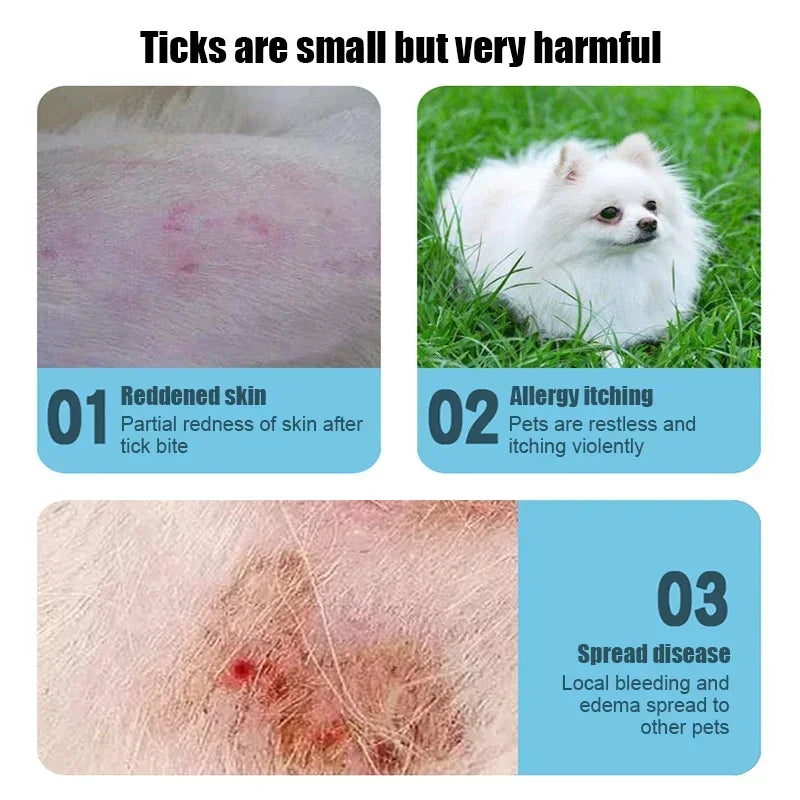 Pet Tick Removal Stainless Steel Tweezers Flea Remover Hook Rustproof Tick Puller Mite Flea Extractor Pet Grooming Supplies