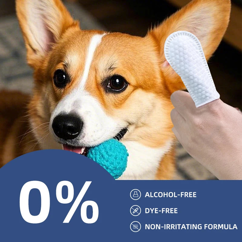 Mioszzi Pet Ear Cleaning Finger Wipes for Dogs & Cats,Safe & Hygienic Pet Grooming Essentials,50pcs