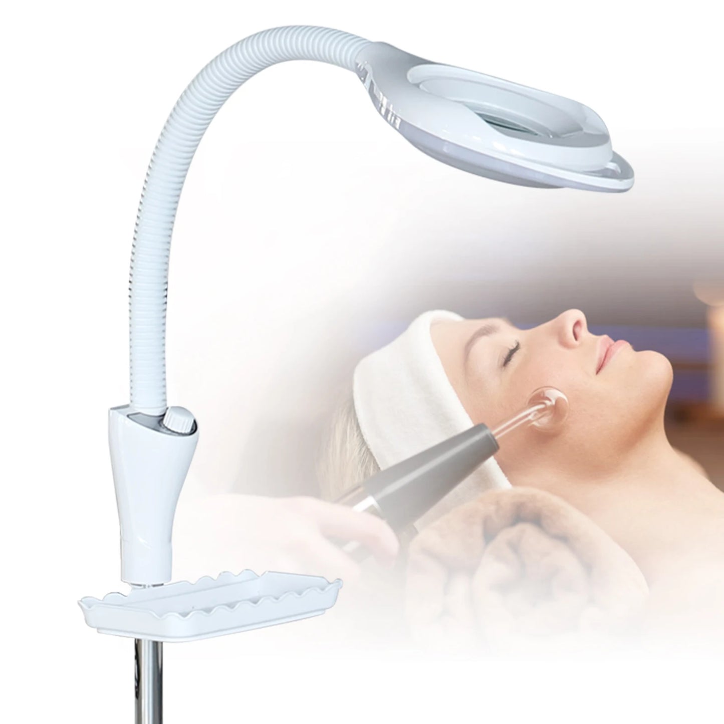 16X Magnifying LED Floor Stand Lamp with Adjustable Height & Brightness for Tattoo, Beauty Salon, and Home Use 110V 58W
