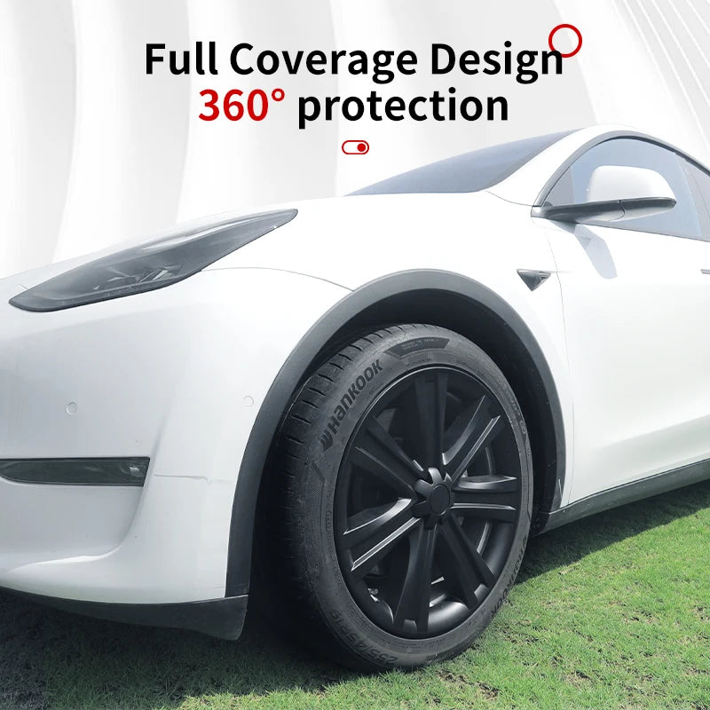 4PCS/Set Hubcaps 19 inches Full Coverage Arachnid Wheel Cover Cap Design for Tesla Model S/ Model Y Automobile Accessories