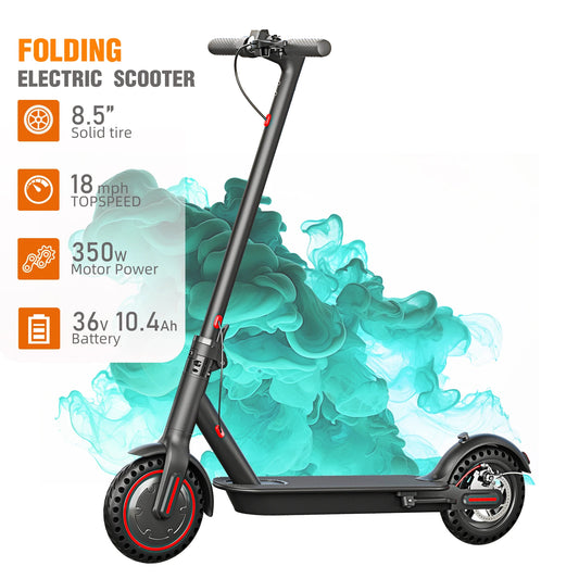 350W Foldable Electric Scooter for Adults Teens,Explosion-proof Tires,Dual Brake System,Lightweight APP Support E-scooter