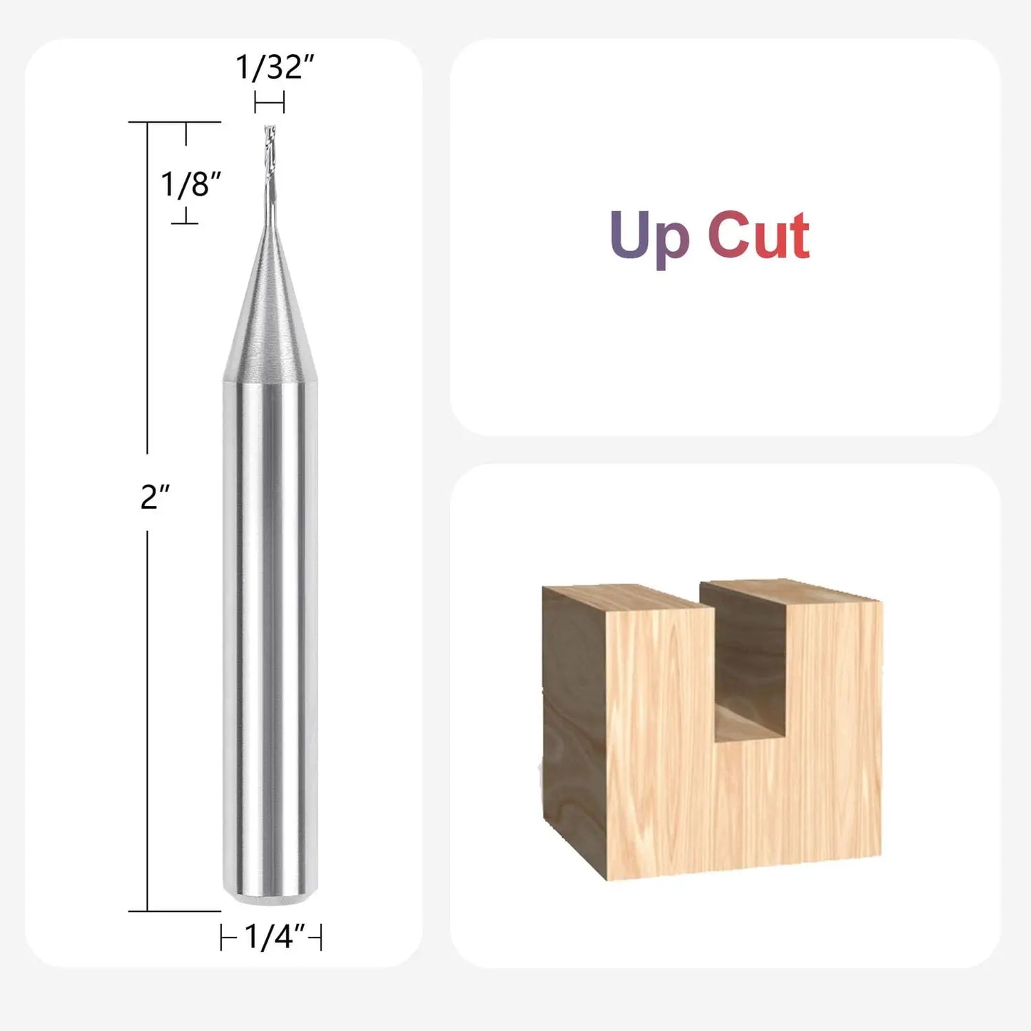 SpeTool 1pc Upcut Spiral CNC Router Bit with 1/4 1/2 Inch Shank HRC55 Solid Carbide CNC End Mill for Wood Engraving Carving Tool