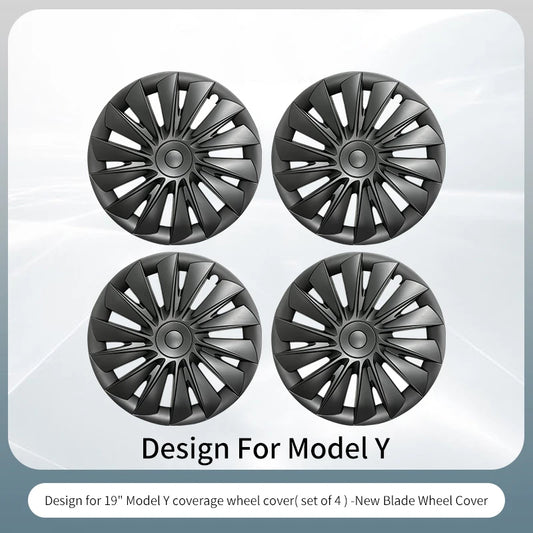 Design for TESLA Model Y 2020-2024 Vehicle Full Coverage New Blade Wheel Cover Cap 19 Inches Hubcaps  Automobile Accessories