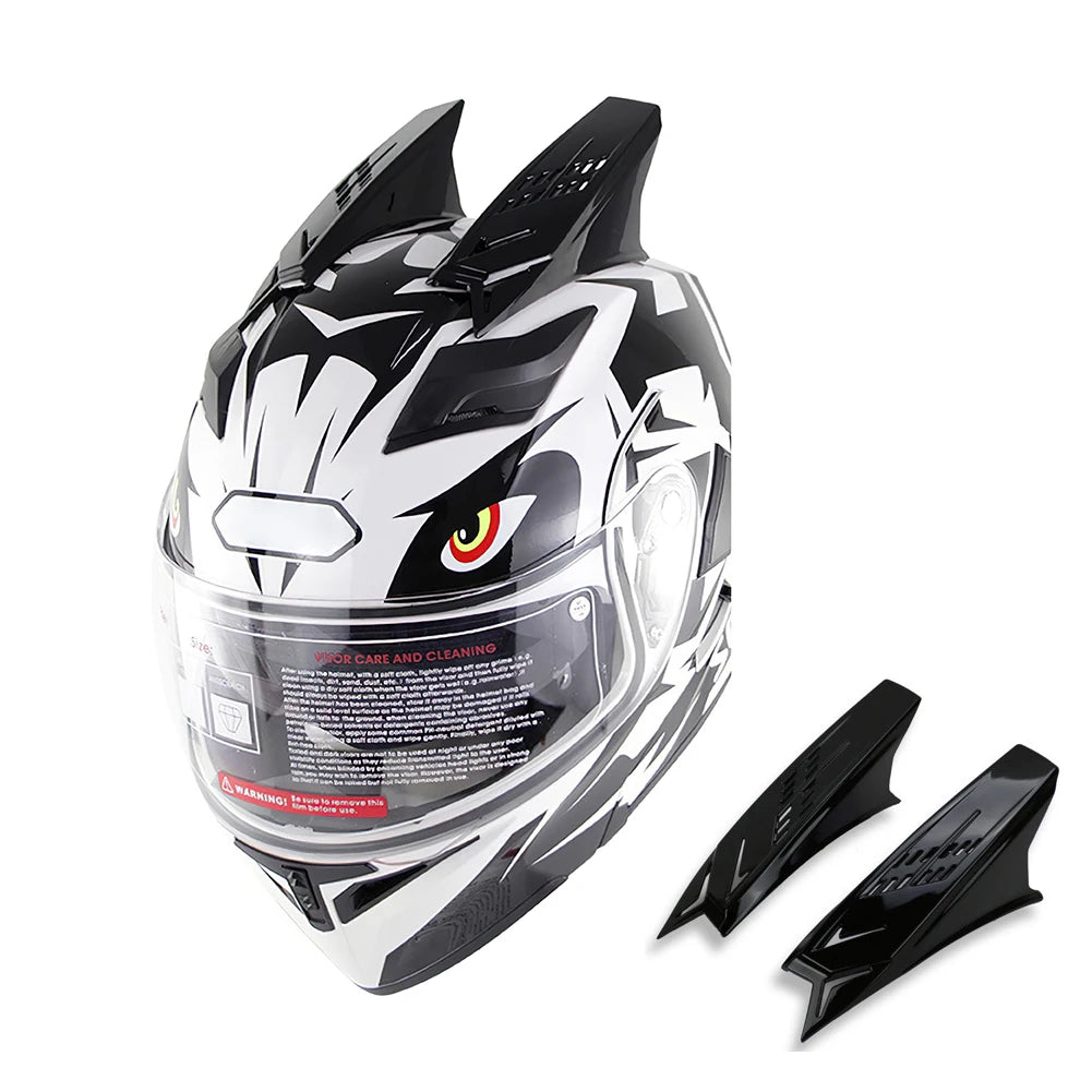 1 Pair Punk Style Decorative Stylish Horns Decorative Accessories for Racing Motorcycle Helmets