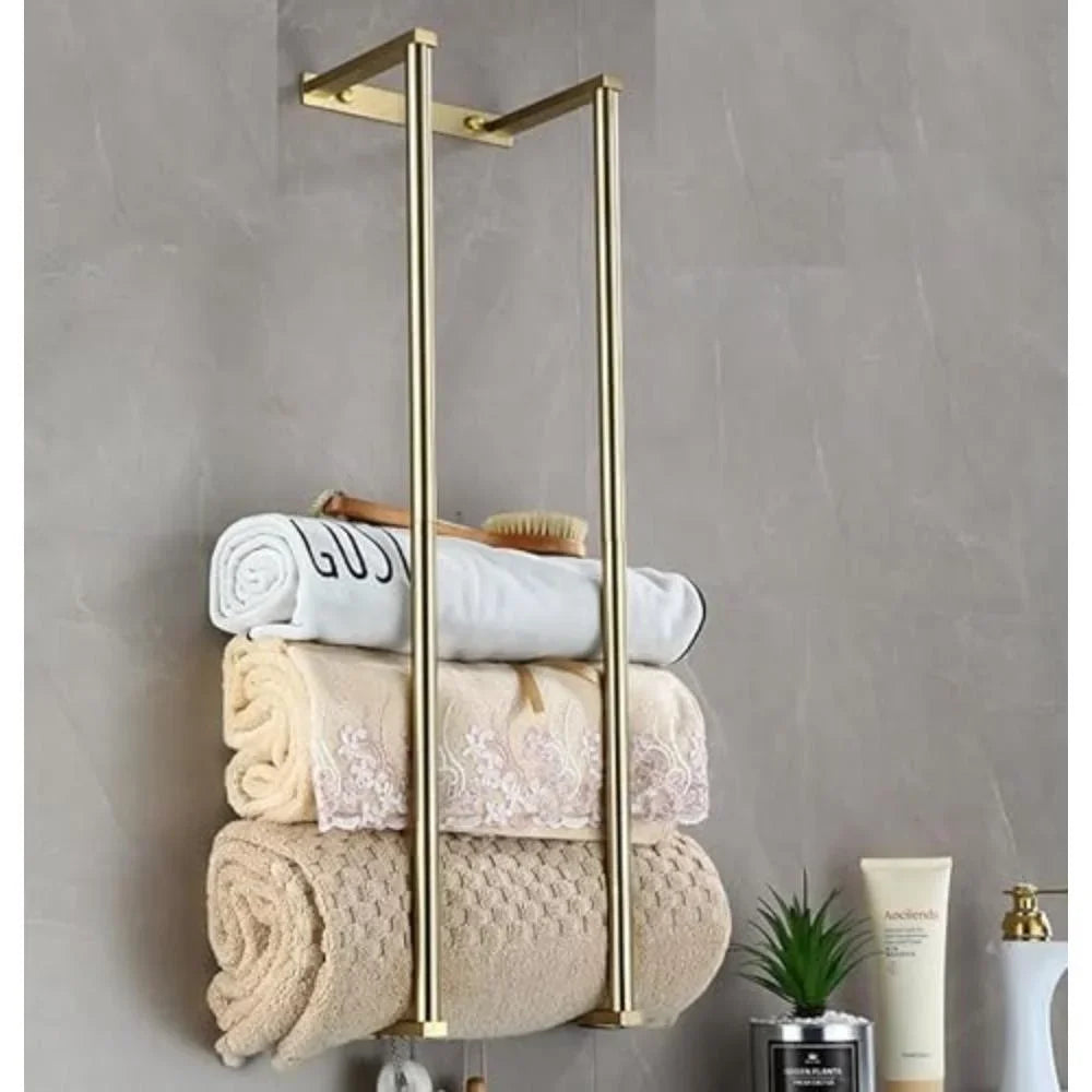 Stainless Steel Wall Mounted Towel Rack For Rolled Towels Bathroom Storage