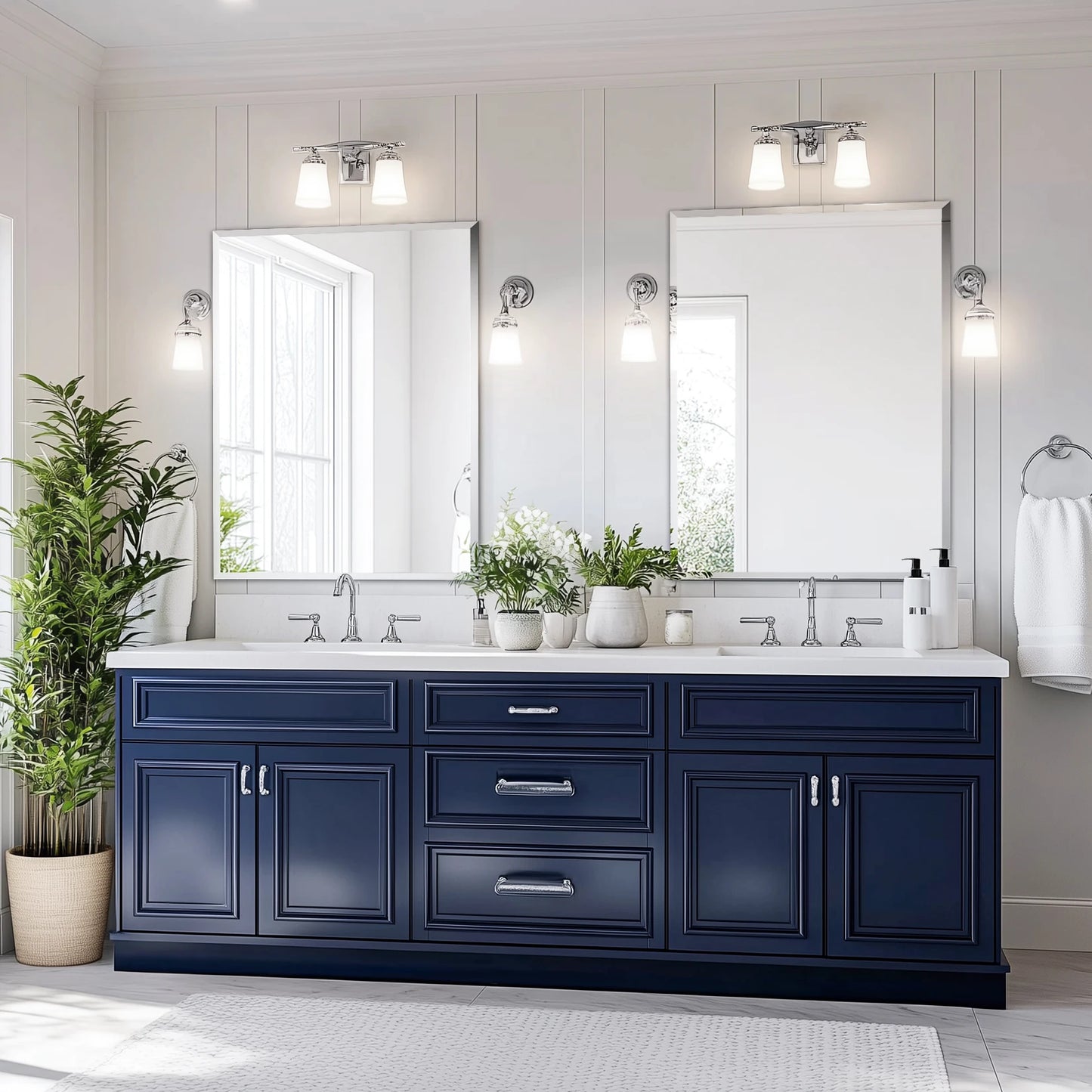 Wisfor Frameless Bathroom Mirror Over Sink Beveled Rectangle Vanity Modern