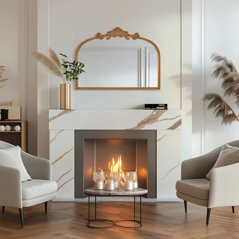 24" x 34" Traditional Arched Decorative Mirror for Home, Living Room, Hallway