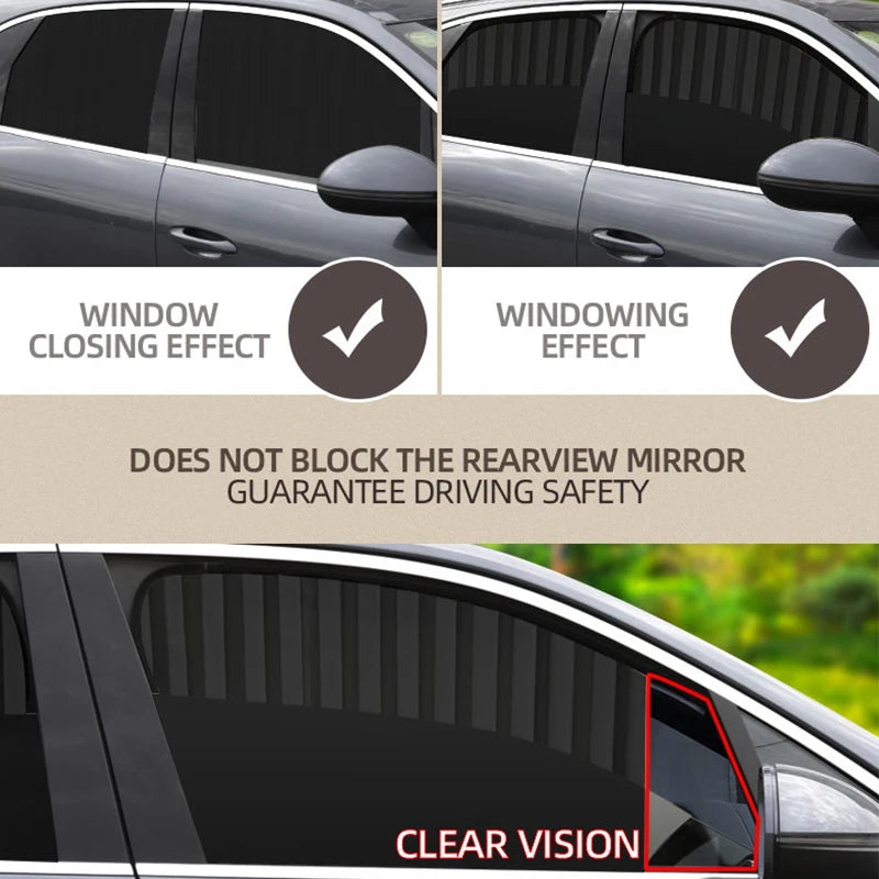 4PCS Magnetic Car Front Rear Side Window Shades Curtains Sun Protection Privacy Window Shield Automobile Interior Accessories