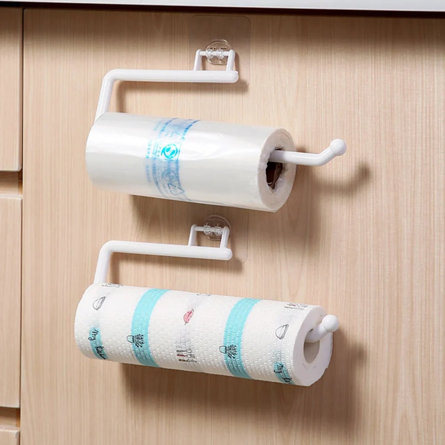 Kitchen Tissue Holder Hanging Toilet Roll Paper Holder Kitchen Paper Towel Rack Bathroom Cabinet Door Hook Holder Organizer