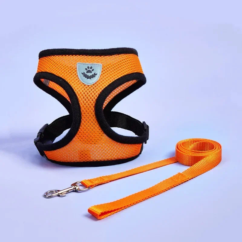Cat Dog Adjustable Harness Vest Walking Lead Leash For Puppy Dogs Collar Polyester Harness For Small Medium Dog Cat Accessories