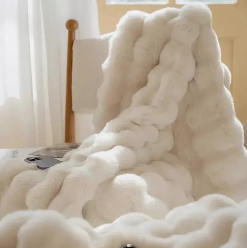 Faux Fur Throw Blanket Luxury Plush Ultra Soft Blanket Fuzzy Home Decor For Sofa
