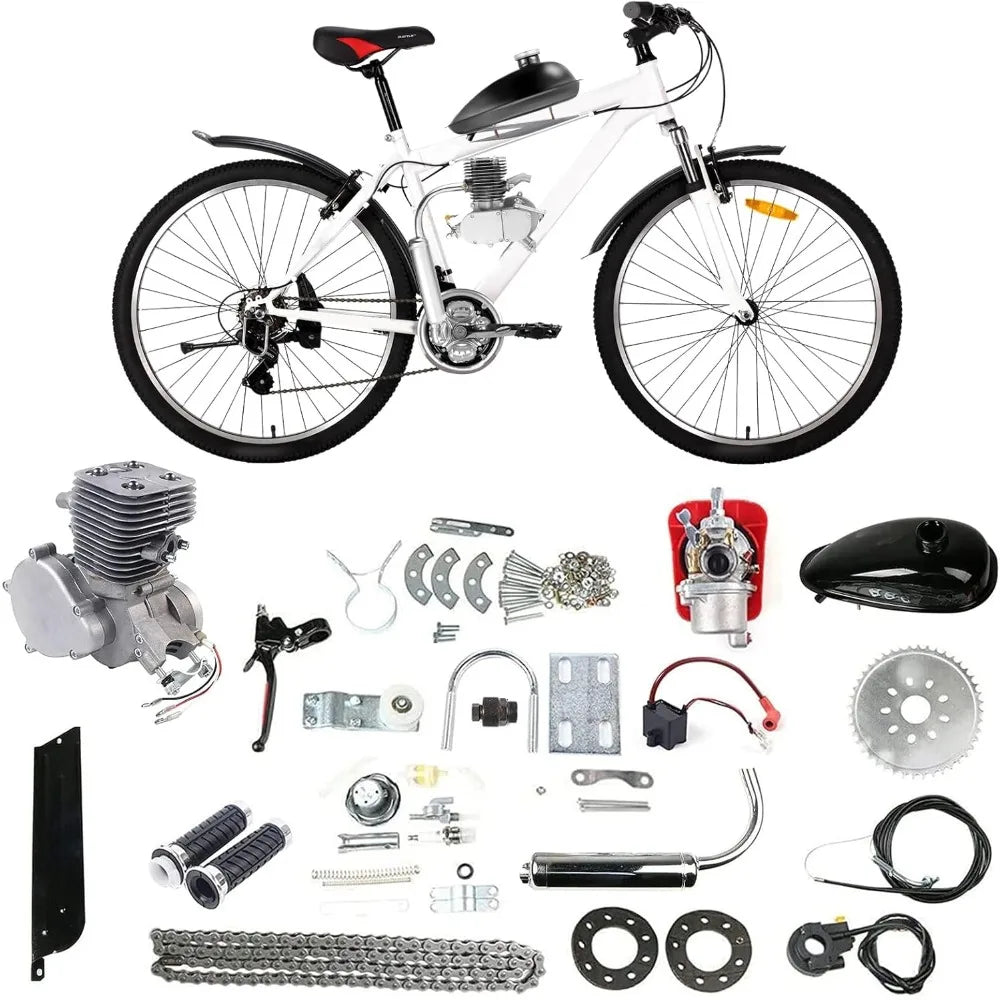 Upgraded 100cc Bicycle Engine Kit 2 Stroke Motorized Bike Engine Kit Gas Motorized Bicycle Engine Kit Fit for 26"-28" Bikes