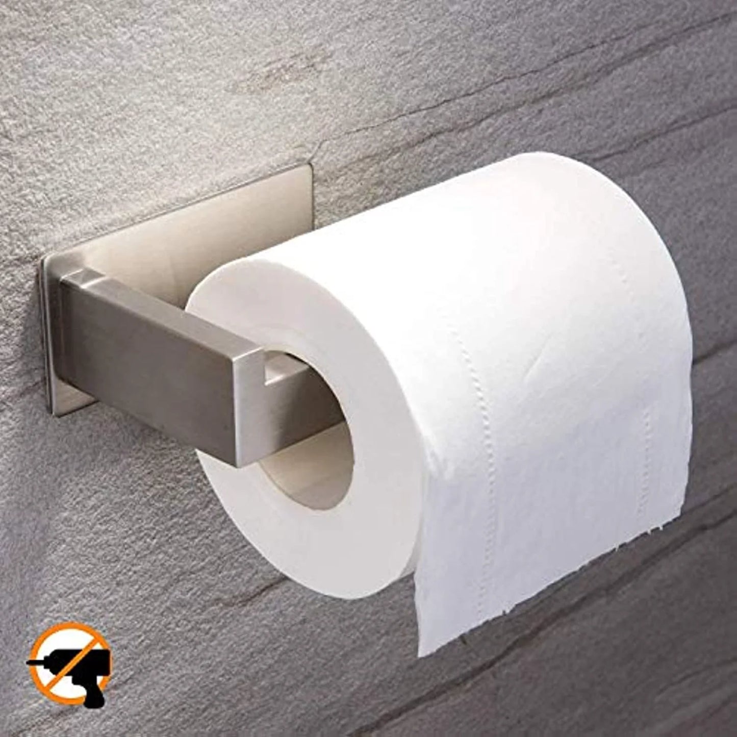 Stainless Steel Toilet Paper Holder - Easy Install, Self-Adhesive, Space-Saving Bathroom Accessory