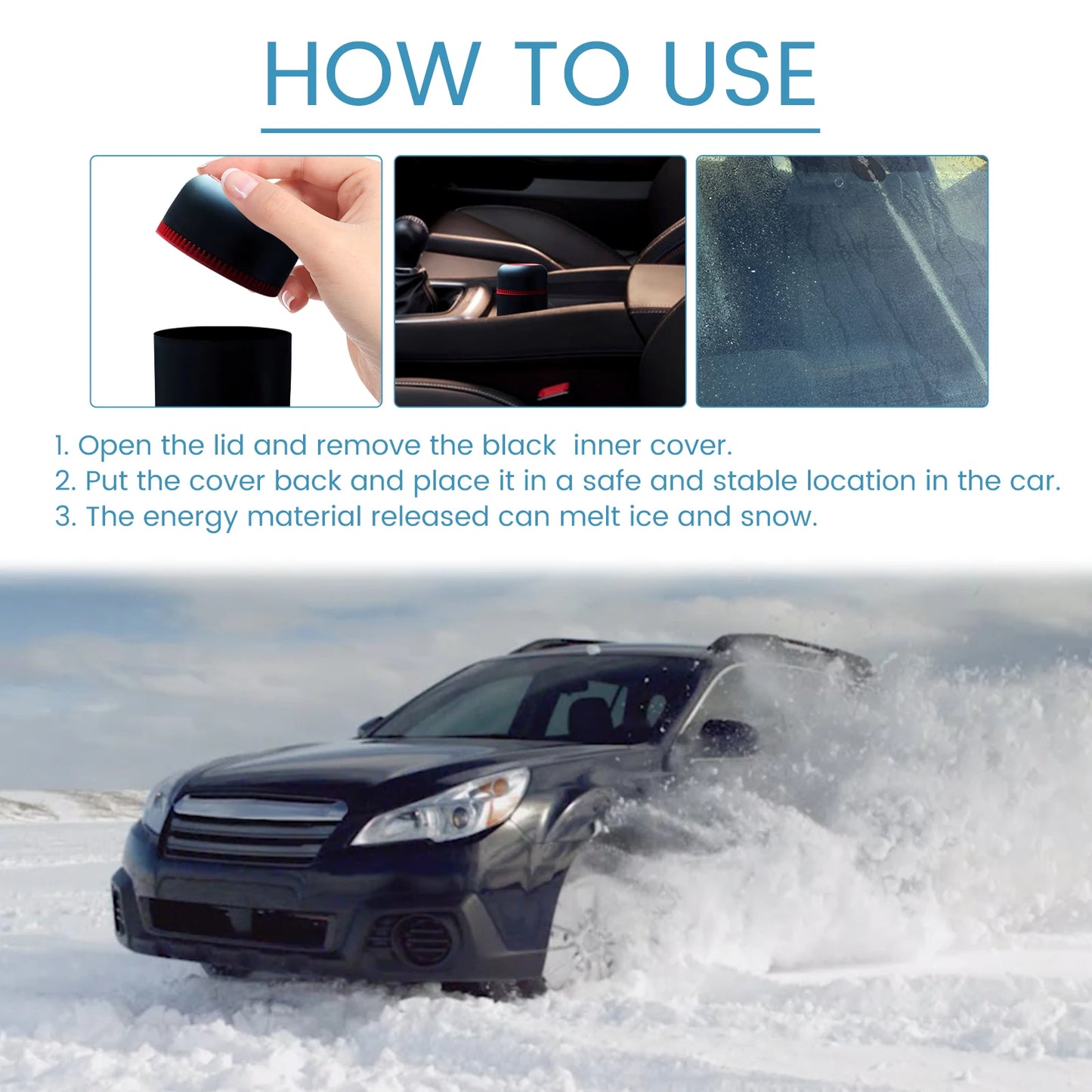 Car Snow Melting Portable Windshield Snow Melter Heater Automobile Windshield Ice Removal Melts Snow For Car Accessories Tools