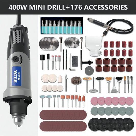 HILDA 500W Rotary Tool Variable Speed Rotary Tool  Accessories Kit Cutting Detail Sanding Engraving Wood Carving and Polishing