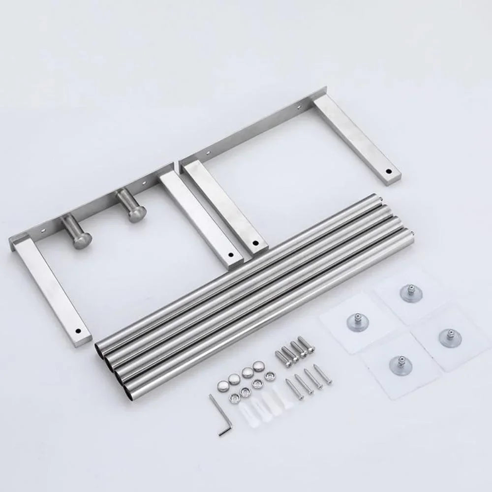 Stainless Steel Wall Mounted Towel Rack For Rolled Towels Bathroom Storage