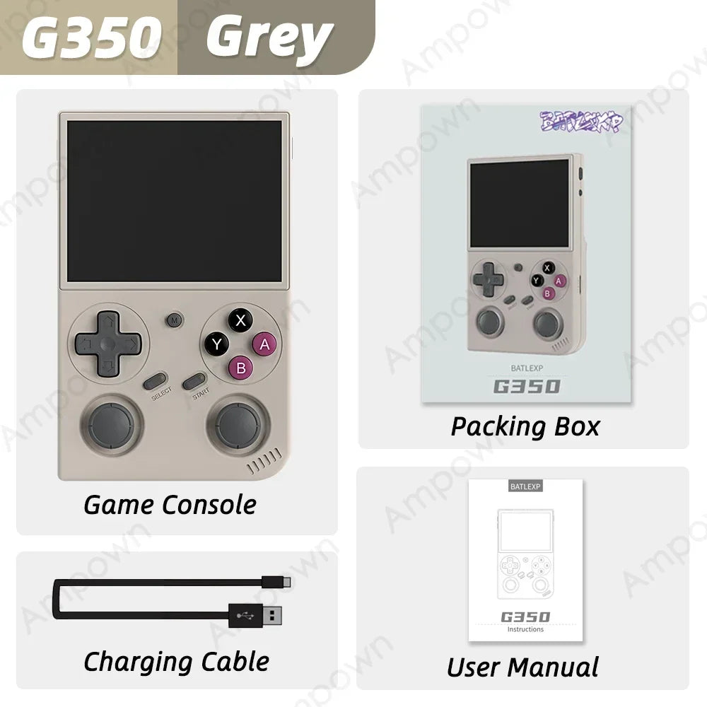 BATLEXP G350 Handheld Game Console 3.5'' IPS Screen Linux System Dual Joystick Vibration Motor Retro Portable Video Console Gift