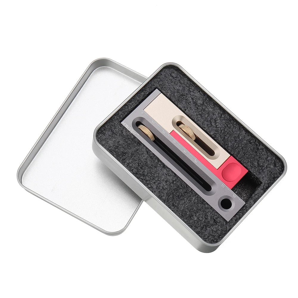 HONGDUI Table Saw Slot Groove Adjuster Mortise and Tenon Movable Measuring Block Woodworking Tool