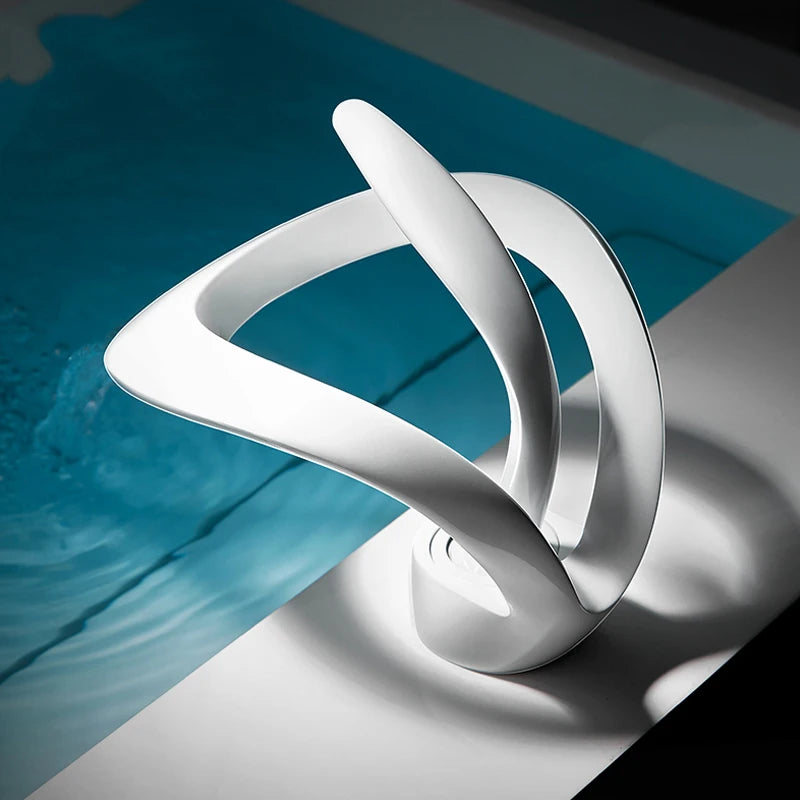 Brass Waterfall Basin Faucet Single Handle Hot Cold Mixer Tap Bathroom Sink