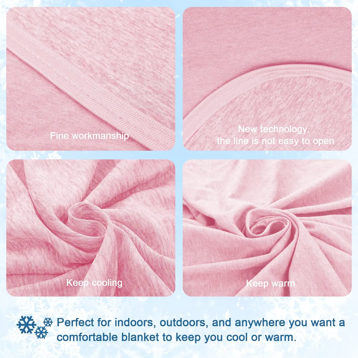 Orhopui Cooling Blanket for Hot Sleepers Lightweight Summer Cold Thin Blankets for Sleeping, Hot Flashes Night Sweats,Pink