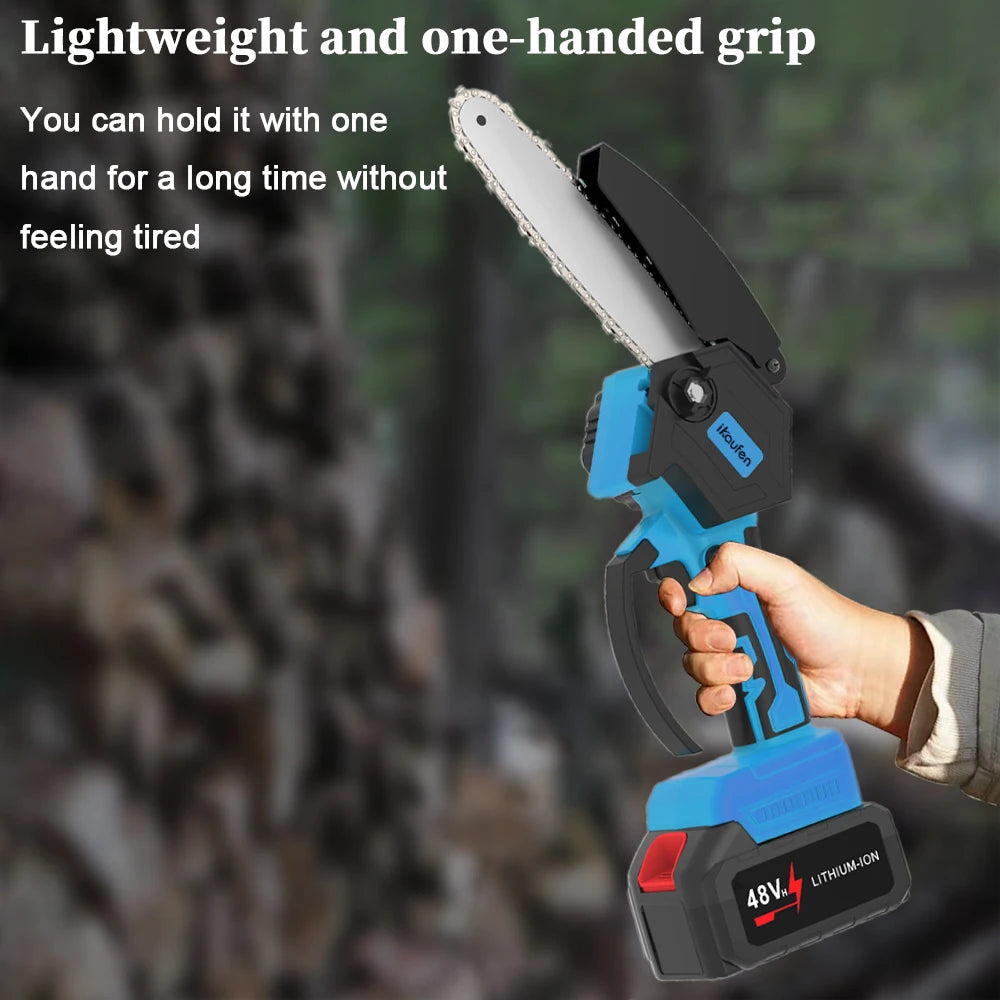 8 Inch Brushless Chainsaw Cordless Electric Handheld Portable Wood Logging Chainsaw Garden Pruning Wood Power Garden Tool
